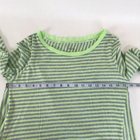 Calvin Klein Performance Open Back Striped Tee Women’s XS Quick Dry Pima Cotton - Picture 8 of 12